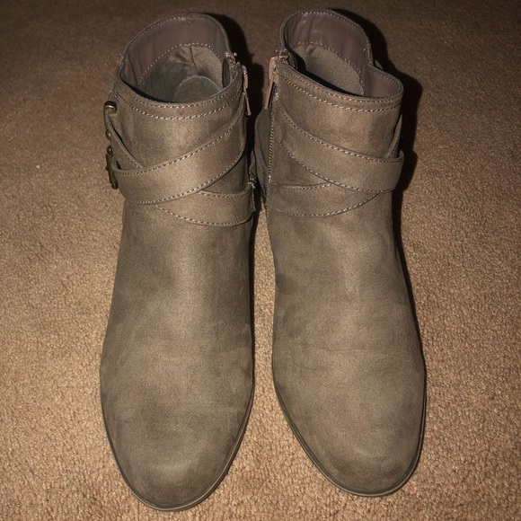Taupe Suede Boots - Picture 1 of 5